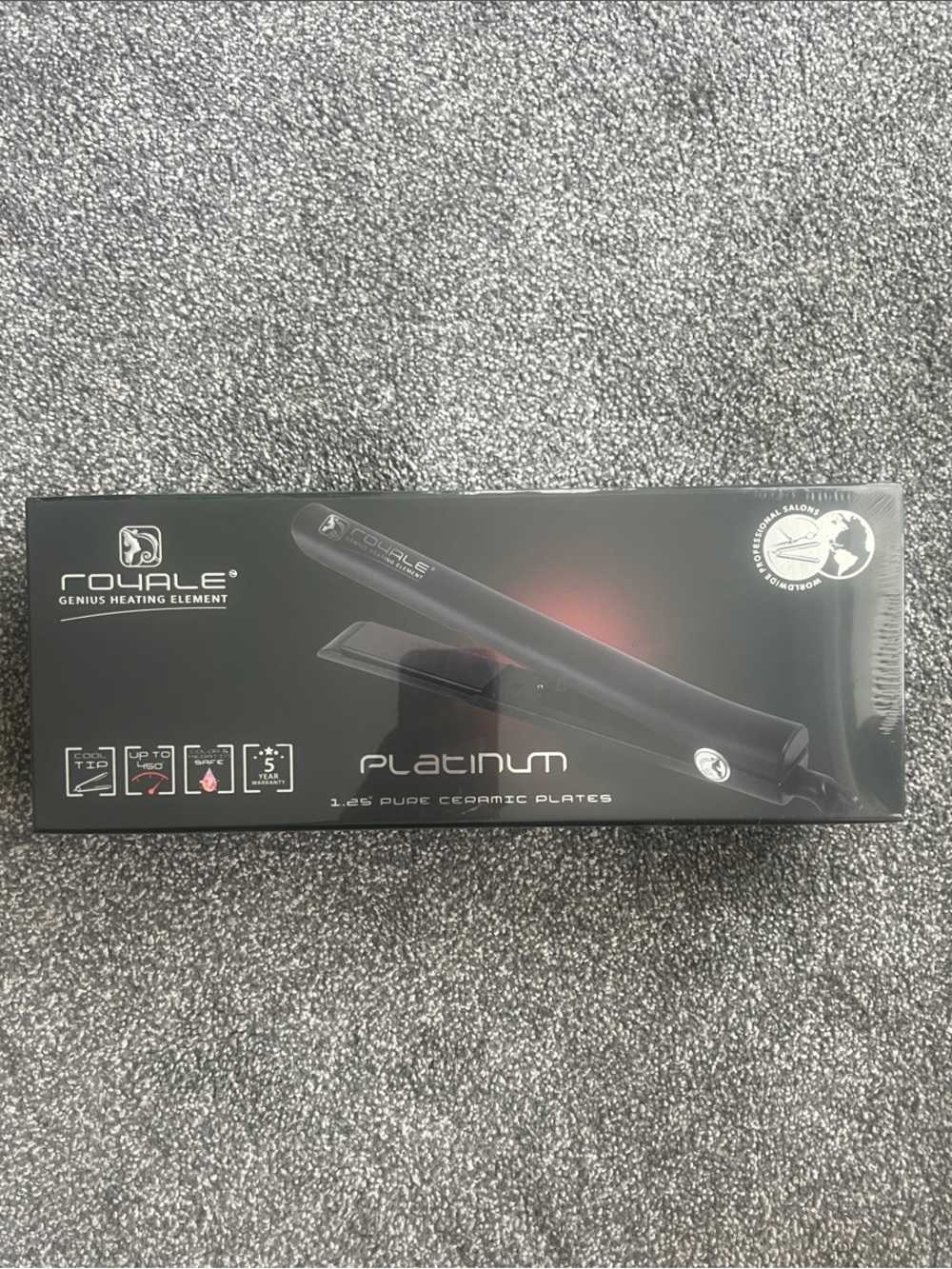 Royale Platinum 1.25" Ceramic Flat Iron - Black